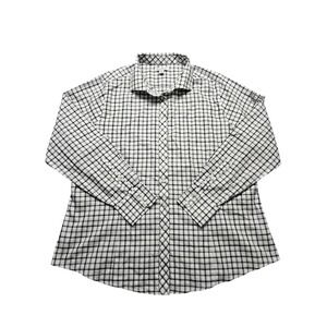 Red House Womens XXL Black White Plaid Non-Iron Button Down Shirt Atlas‎ Logo